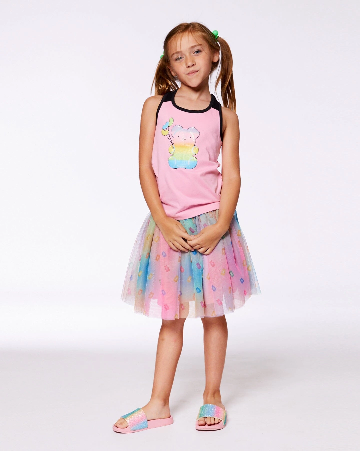 Organic Cotton Racerback Tank Top Candy Pink And Black Girls Tunic Top
