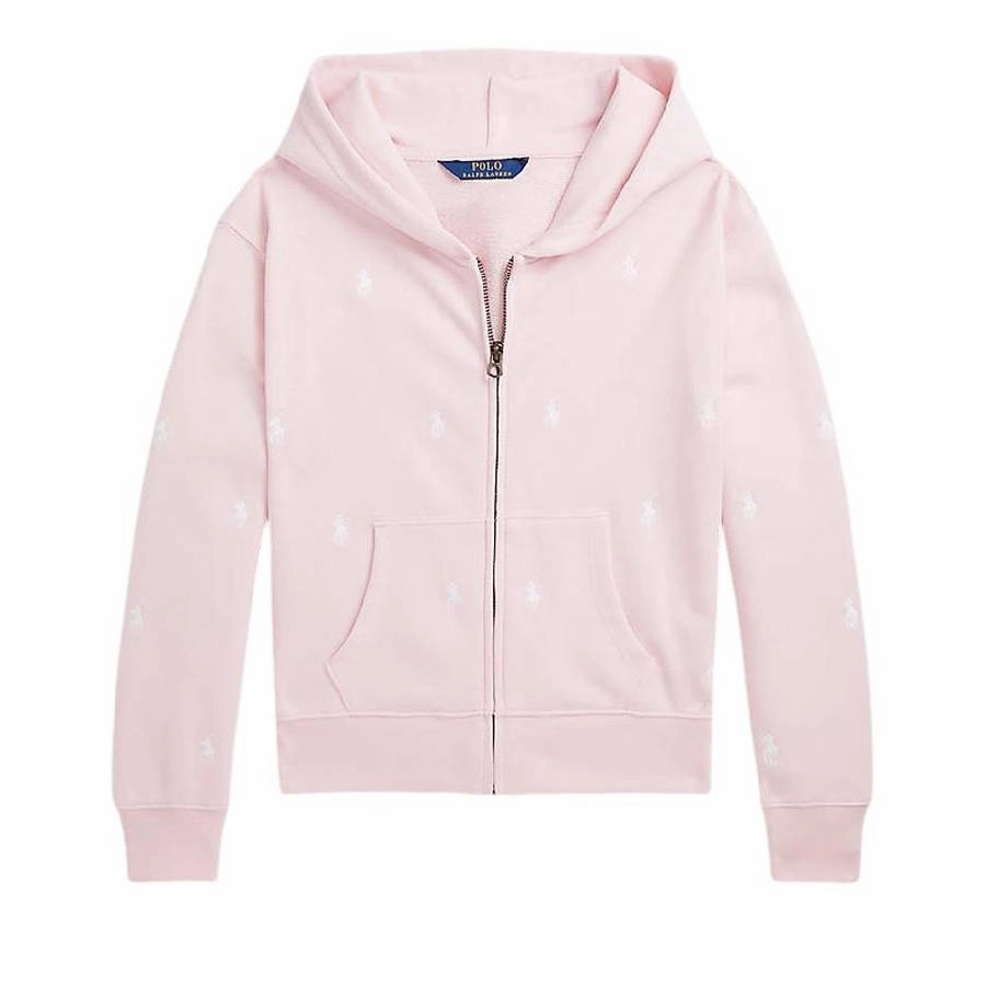 Polo Ralph Lauren Girls Embroidered Pony Long Sleeve Hoodie ruffle tops girls, long sleeve tees girls
