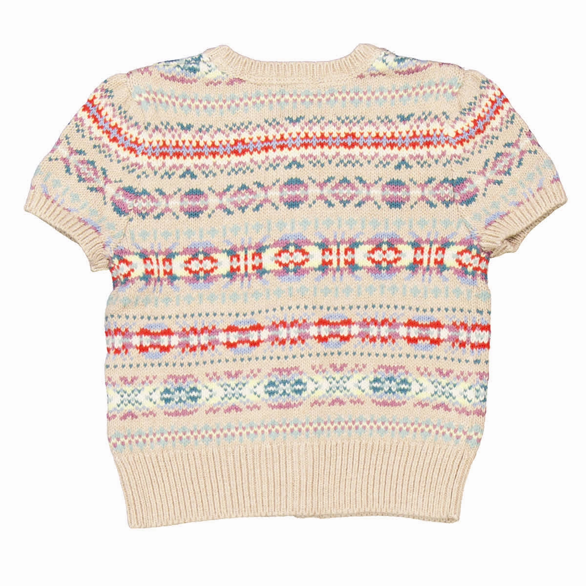 Polo Ralph Lauren Girls Fair-Isle Short-Sleeved Cardigan Girls Tunic Top