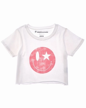 Prince Peter Star Smiley Crop T-Shirt ruffle tops girls, long sleeve tees girls