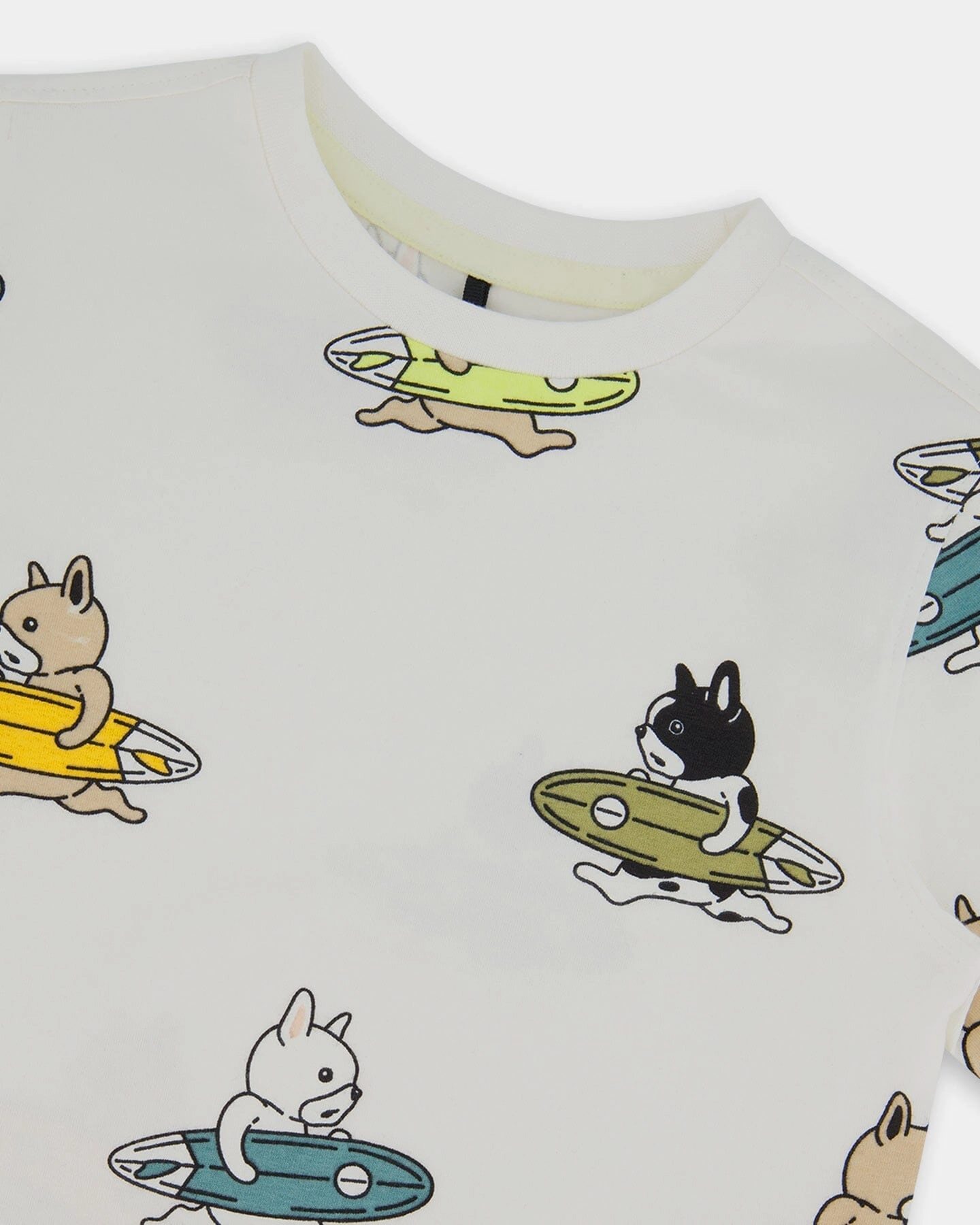 Printed Organic Cotton Tee Multicolored Splash On Off-White Boys Henley T Shirt