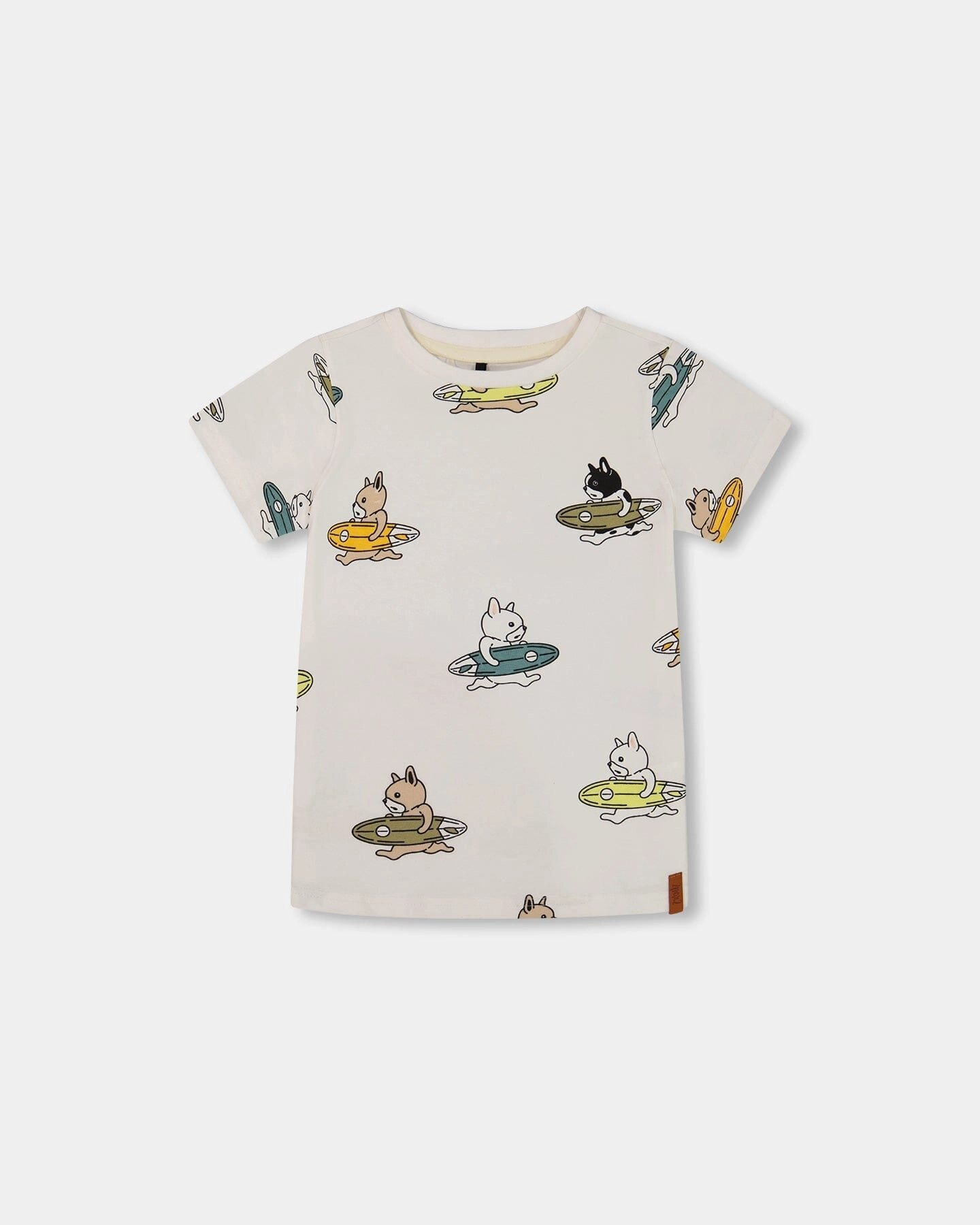 Printed Organic Cotton Tee Multicolored Splash On Off-White graphic tees for boys, polo shirts boys