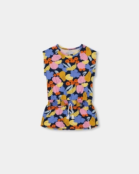 Printed Tunic Top Multicolored ruffle tops girls, long sleeve tees girls