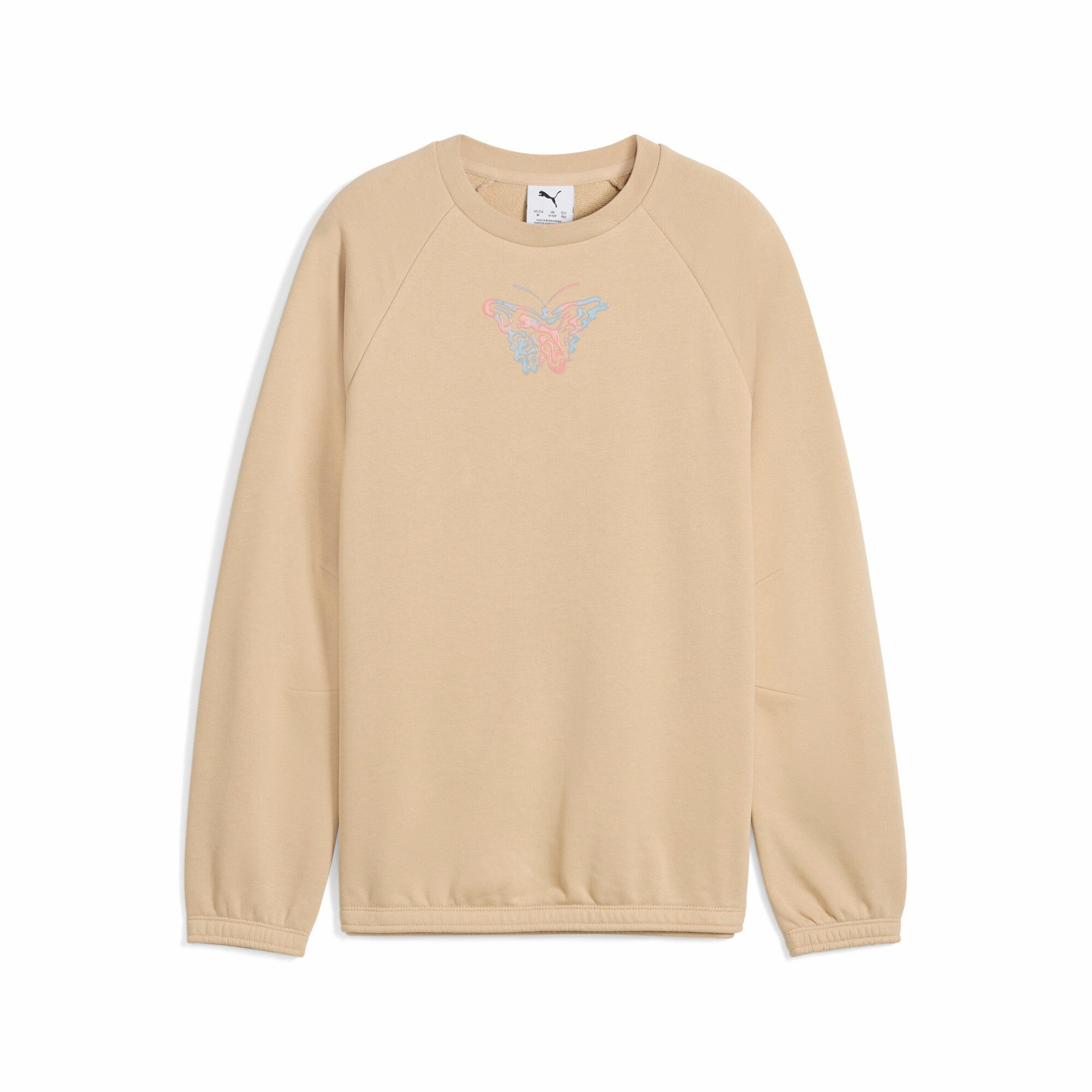 PUMA Big Kids' Girls' BUTTERFLY VIBE Crew Top Girls Seamless Sportswear