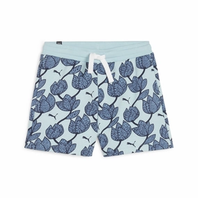 PUMA Big Kids' Girls' ESS  BLOSSOM Shorts girls workout sets, yoga pants girls