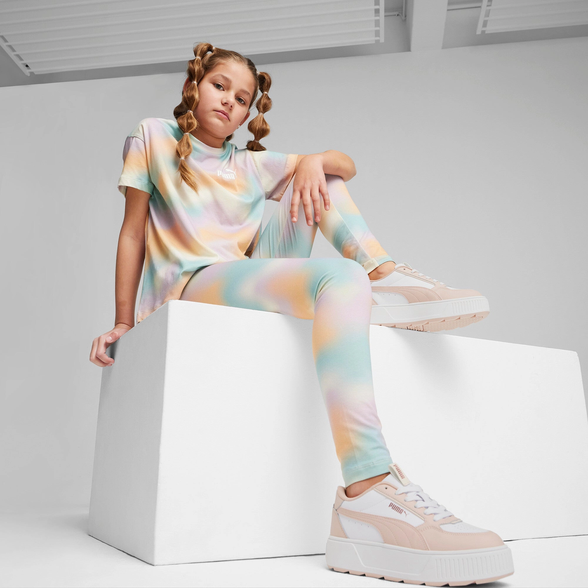 PUMA Big Kids' Girls' ESS  SUMMER DAZE Tee Girls Seamless Sportswear