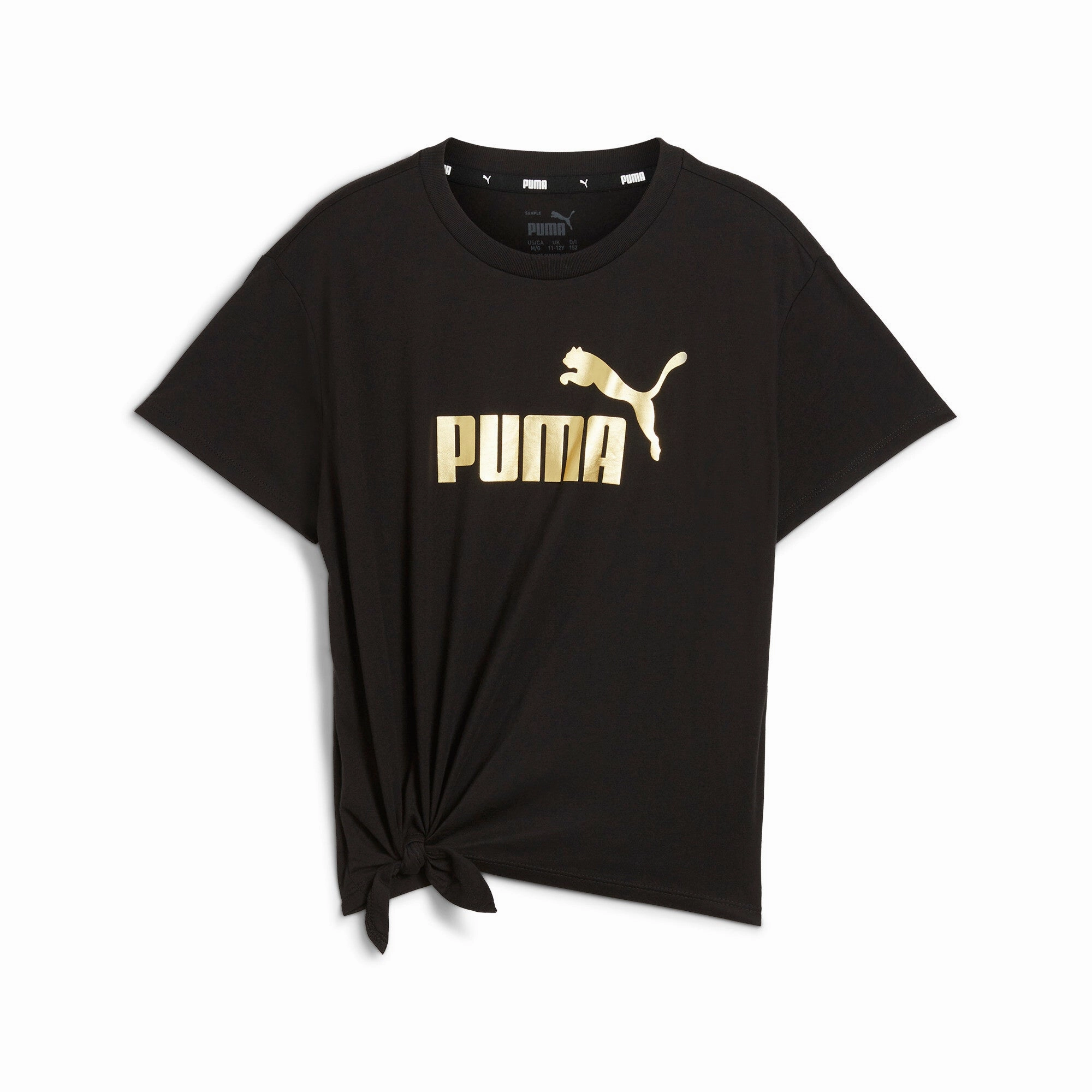 PUMA Big Kids' Girls' Essentials  Logo Knotted Tee Girls Seamless Sportswear