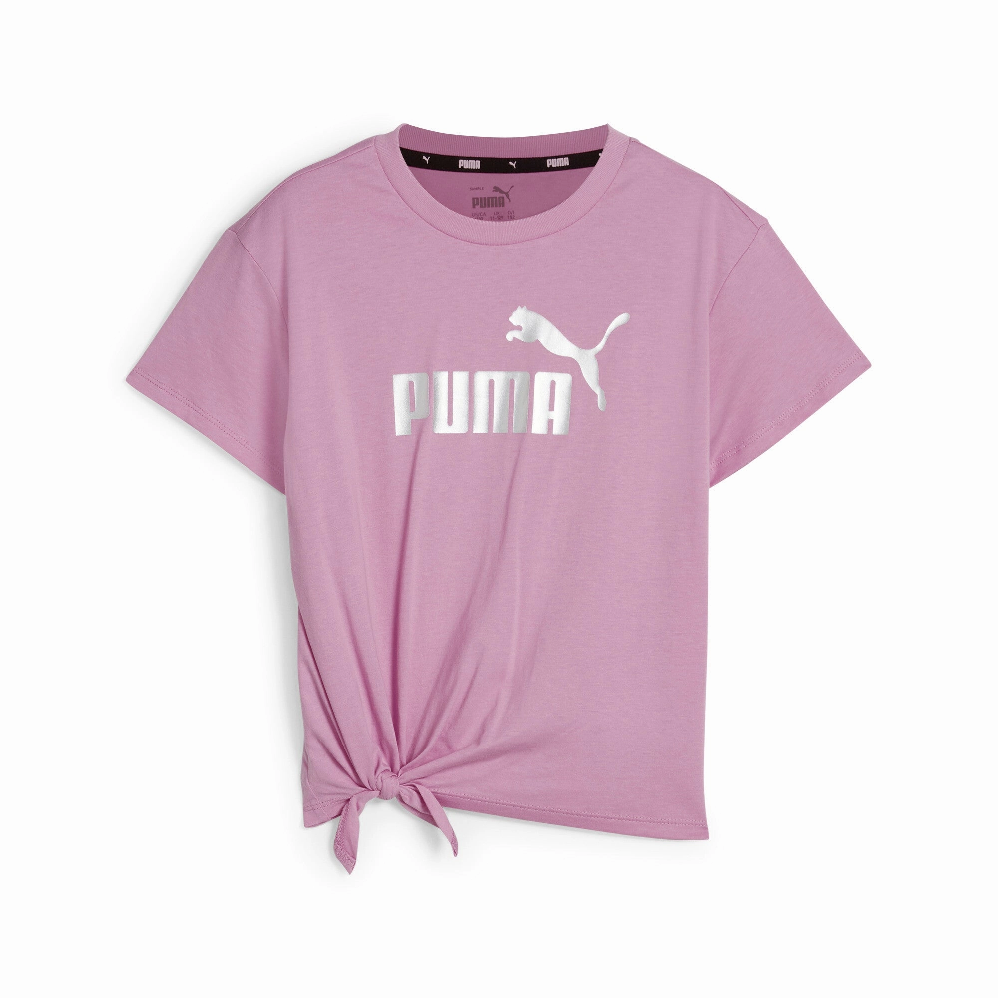 PUMA Big Kids' Girls' Essentials  Logo Knotted Tee Girls Seamless Sportswear