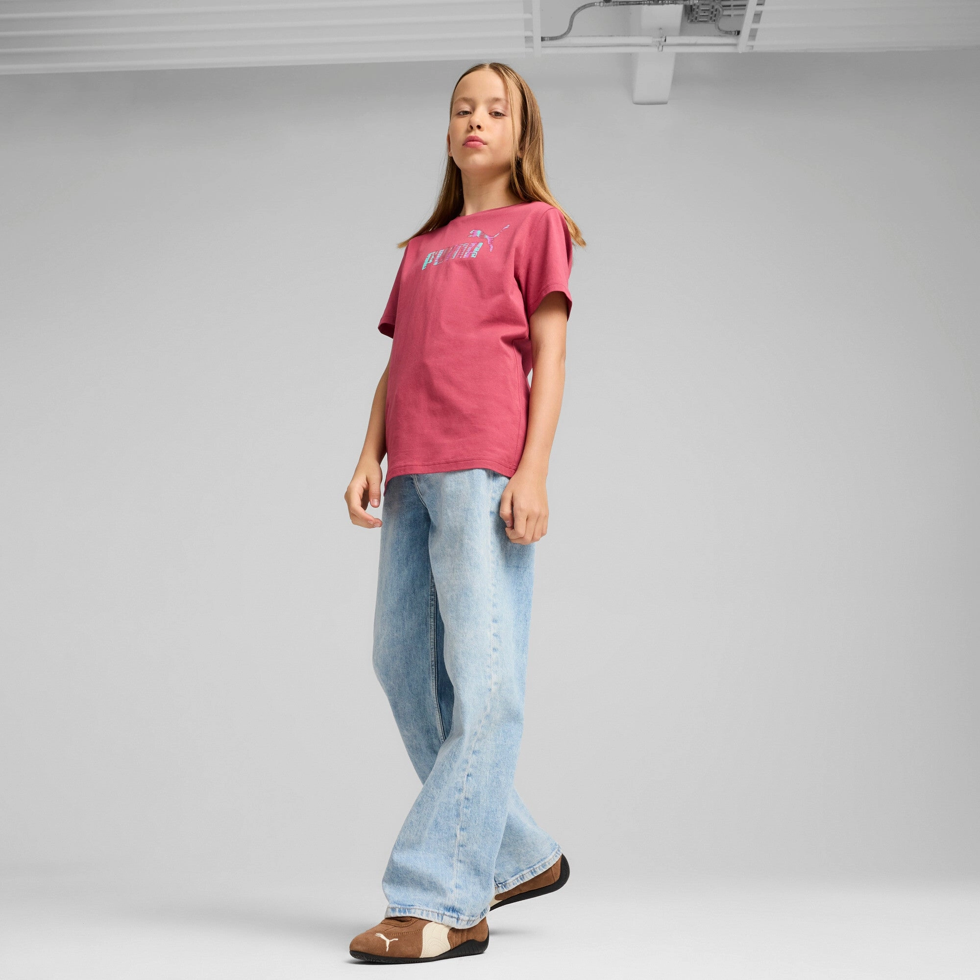 PUMA Big Kids' Girls' Essentials Nature 2.0 Tee Youth Girls Seamless Sportswear
