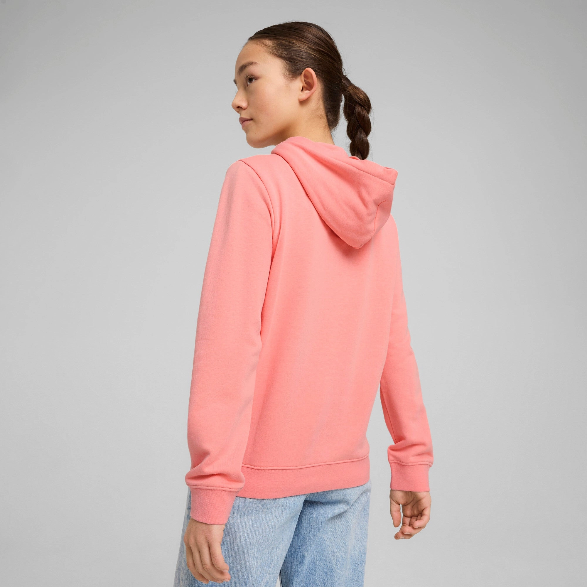 PUMA Big Kids' Girls' Essentials Script Hoodie Girls Seamless Sportswear