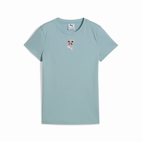 PUMA Big Kids' Girls' Graphics Ribbed Tee girls workout sets, yoga pants girls
