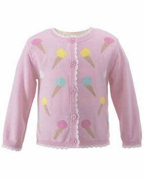 Rachel Riley Ice Cream Cardigan ruffle tops girls, long sleeve tees girls