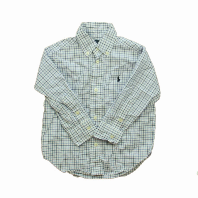 Ralph Lauren Boys White | Blue Button Down Long Sleeve graphic tees for boys, polo shirts boys
