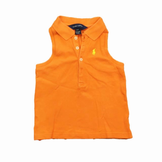 Ralph Lauren Girls Orange Polo Shirt ruffle tops girls, long sleeve tees girls