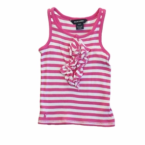 Ralph Lauren Girls Pink Stripe Tank Top ruffle tops girls, long sleeve tees girls
