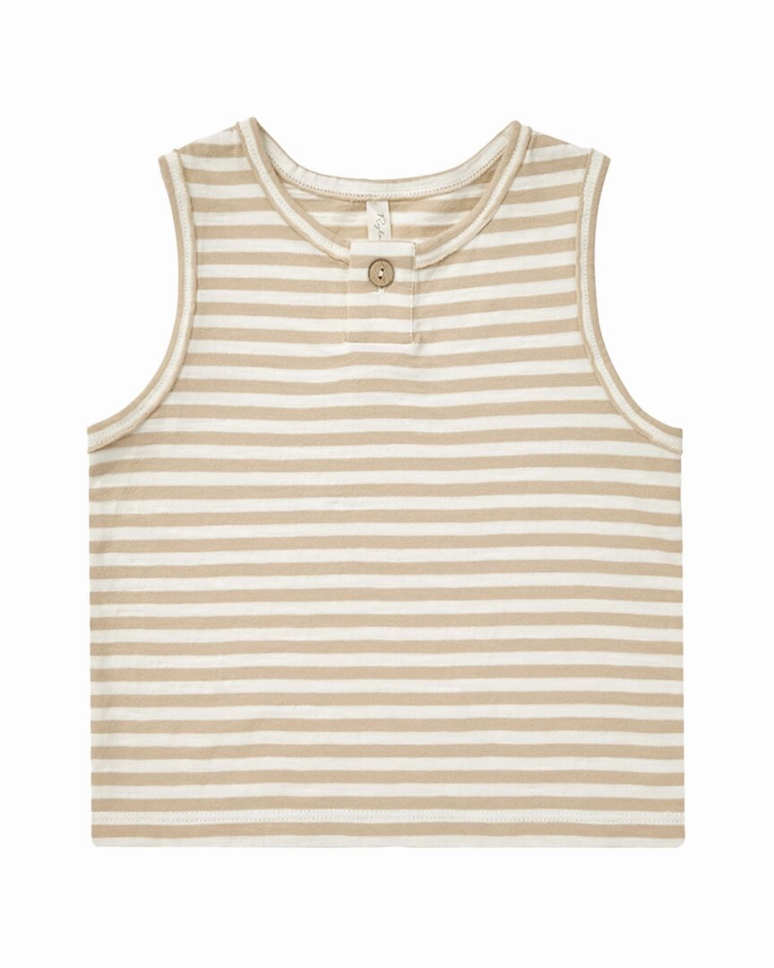 Rylee   Cru Collective Jersey Button Tank Girls Tunic Top