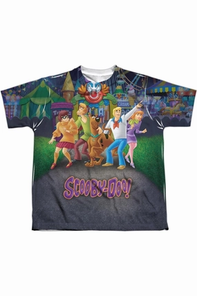 Scooby Doo Amusement Park Short Sleeve Youth Poly Crew Tee / T-Shirt graphic tees for boys, polo shirts boys