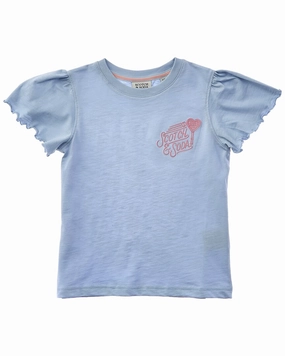 Scotch & Soda Slub T-Shirt ruffle tops girls, long sleeve tees girls
