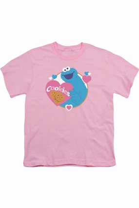 Sesame Street Love Cookies Short Sleeve Youth Tee / T-Shirt graphic tees for boys, polo shirts boys