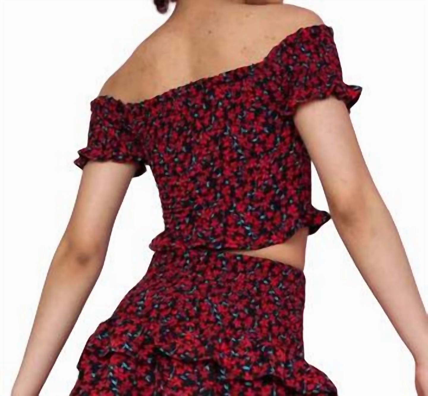 Shanna Floral Skirt Set In Black Girls Tunic Top