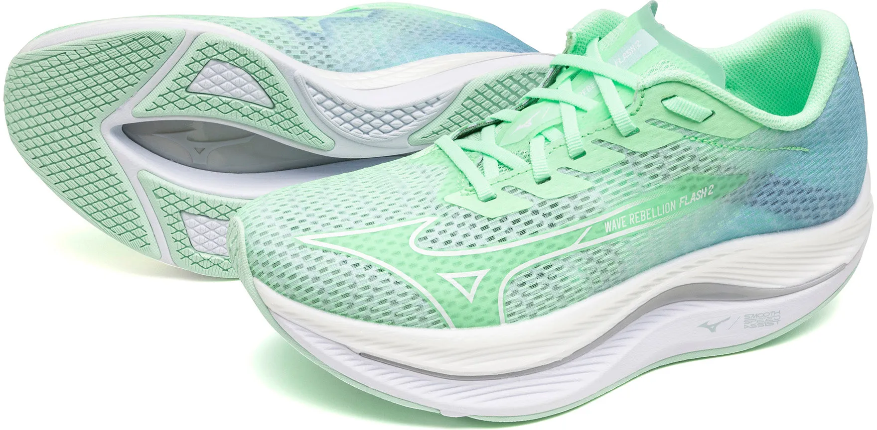 Shoes Mizuno Mizuno Wave Rebellion Flash 2 Womens Running Shoes - Green
