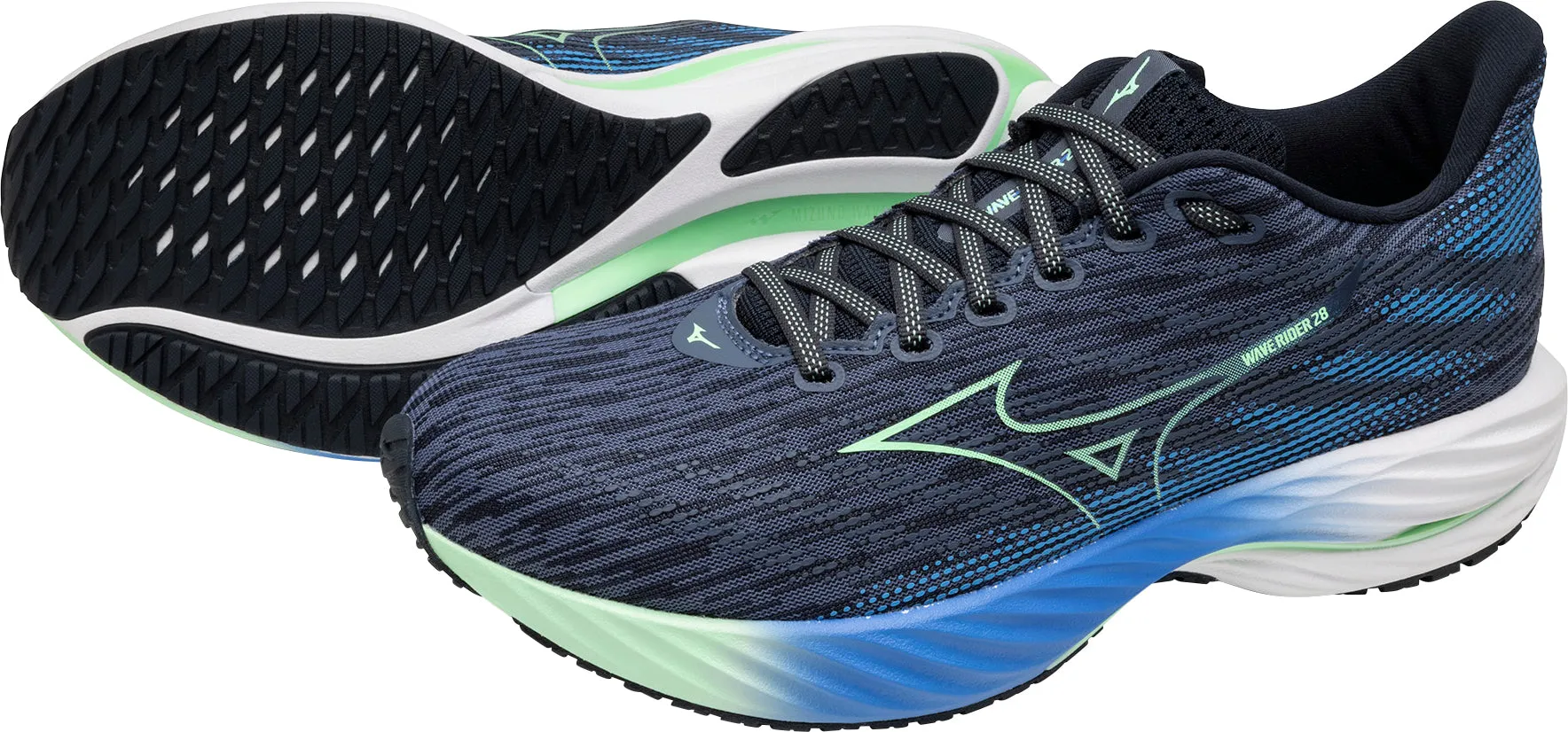 Shoes Mizuno Mizuno Wave Rider 28 Mens Running Shoes - Blue