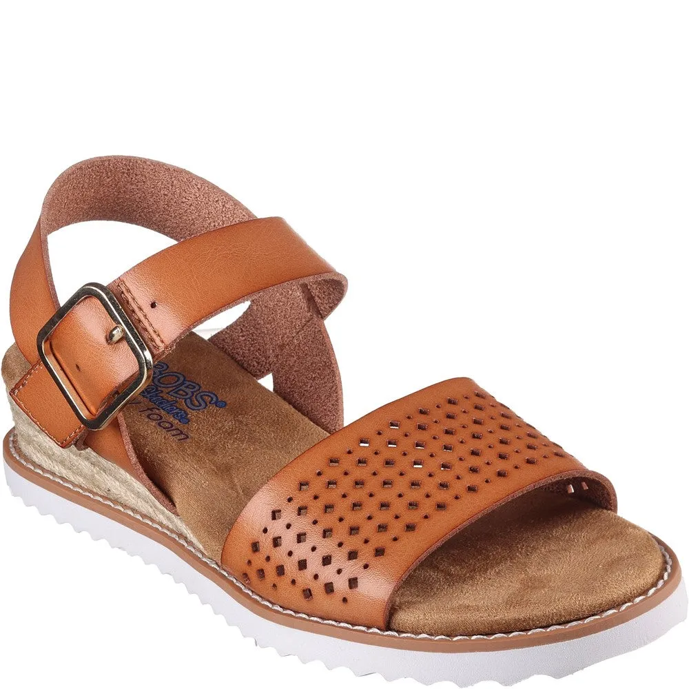 Skechers BOBS Desert Kiss - Sunny Flair Sandal Lightweight Running Shoes,Slip On Athletic Shoes,Breathable Workout Shoes