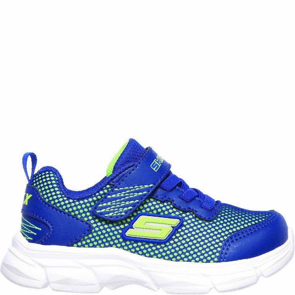 Skechers Advance-Intergrid Touch Fastening Strap Trainer with Two Layer Mesh Upper Boys SneakersBoys Running Shoes