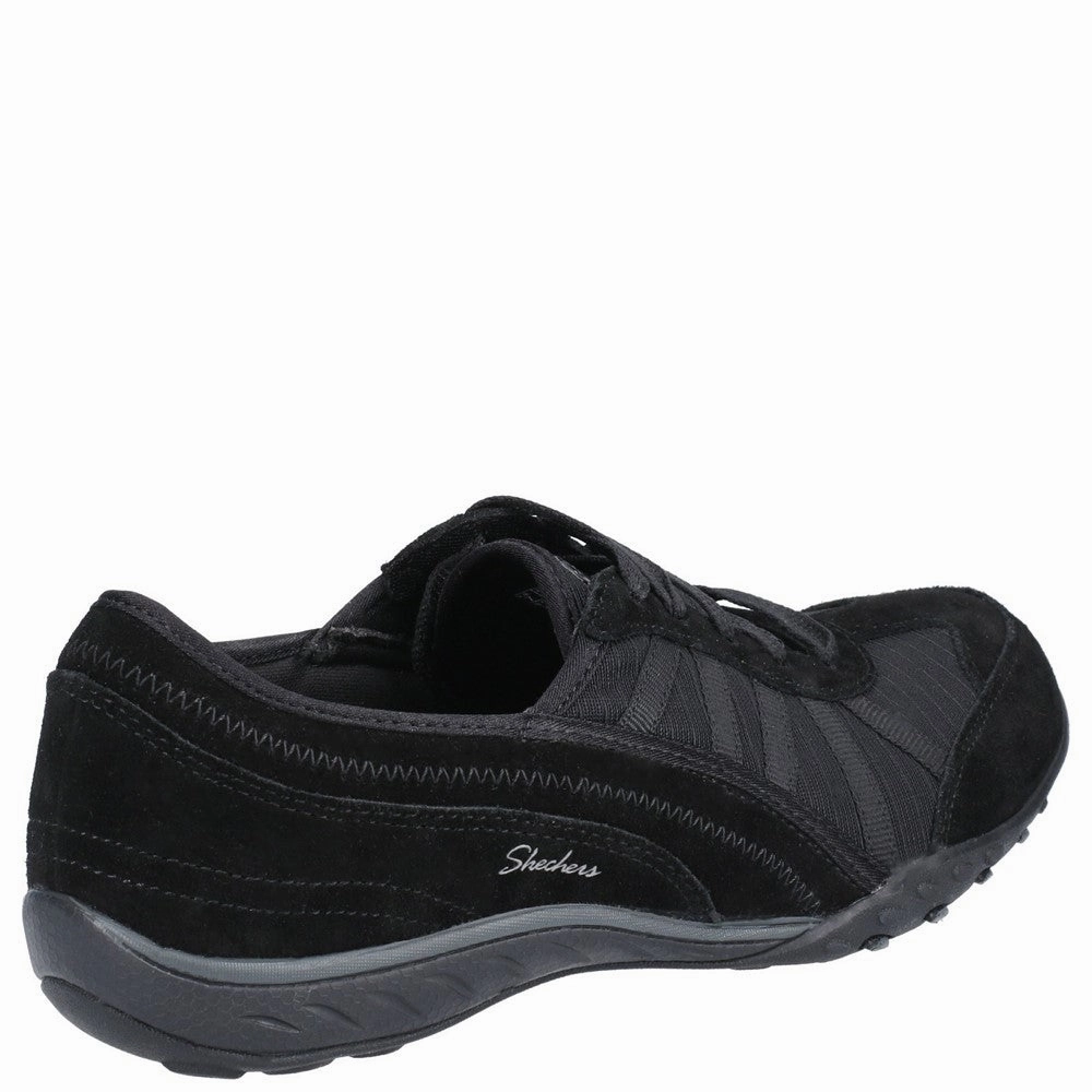 Skechers Breathe-Easy-Weekend Wishes Suede & Mesh Lace Up Trainer Women's Sneakers Casual Walking Shoes