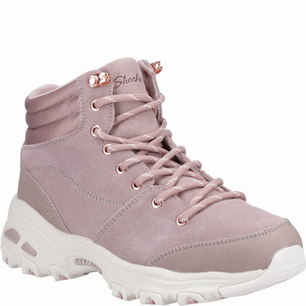 Skechers D'Lites Ankle Boots Lightweight Running Shoes,Slip On Athletic Shoes,Breathable Workout Shoes