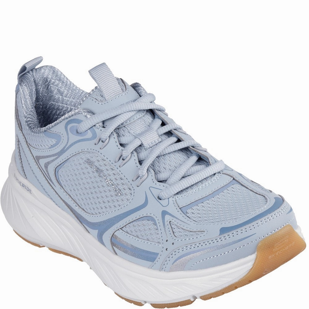 Skechers Edgeride Silver Eclipse Trainers Lightweight Running Shoes,Slip On Athletic Shoes,Breathable Workout Shoes