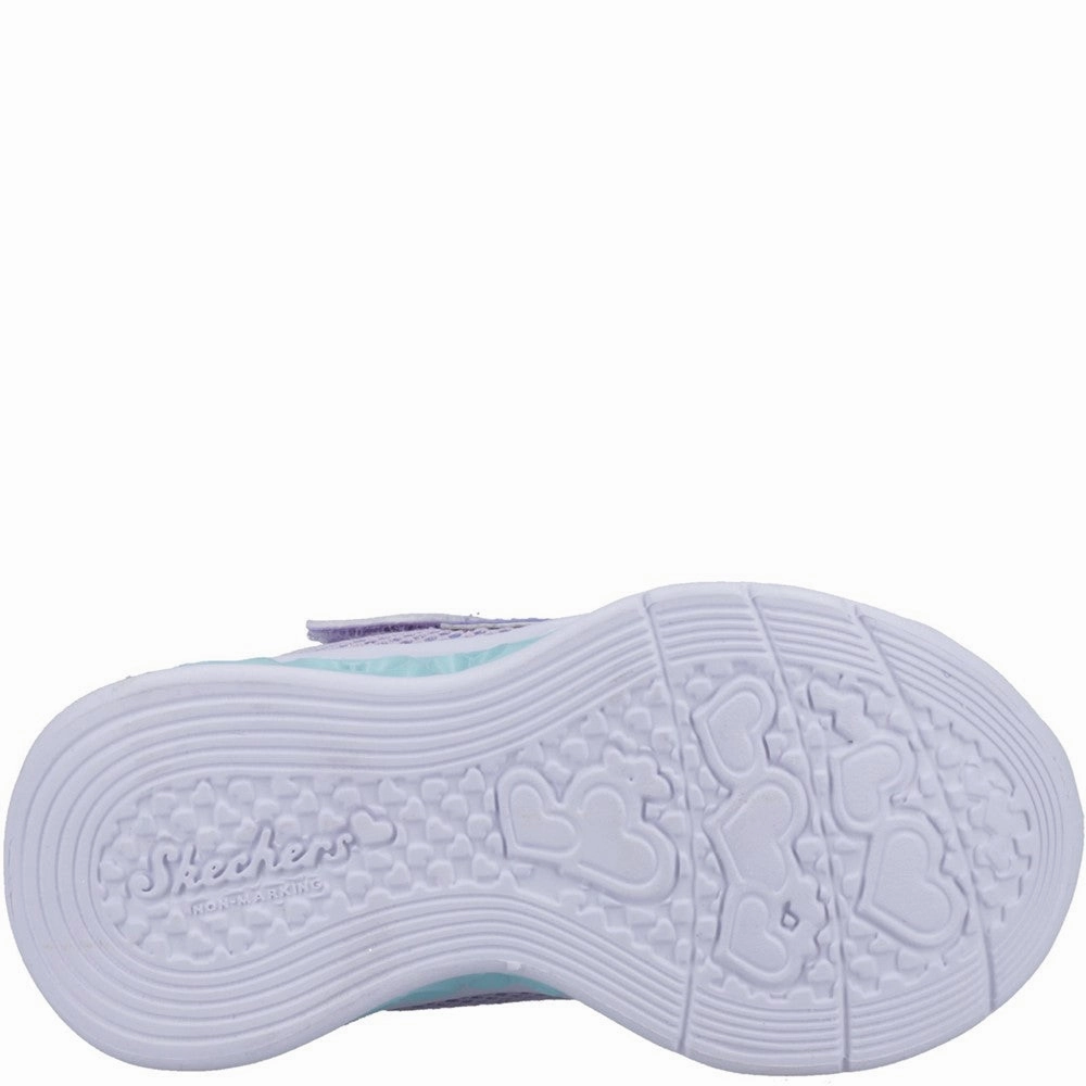 Skechers Flutter Heart Lights Bring Sparkle Trainers Girls Sneakers Girls Running Shoes