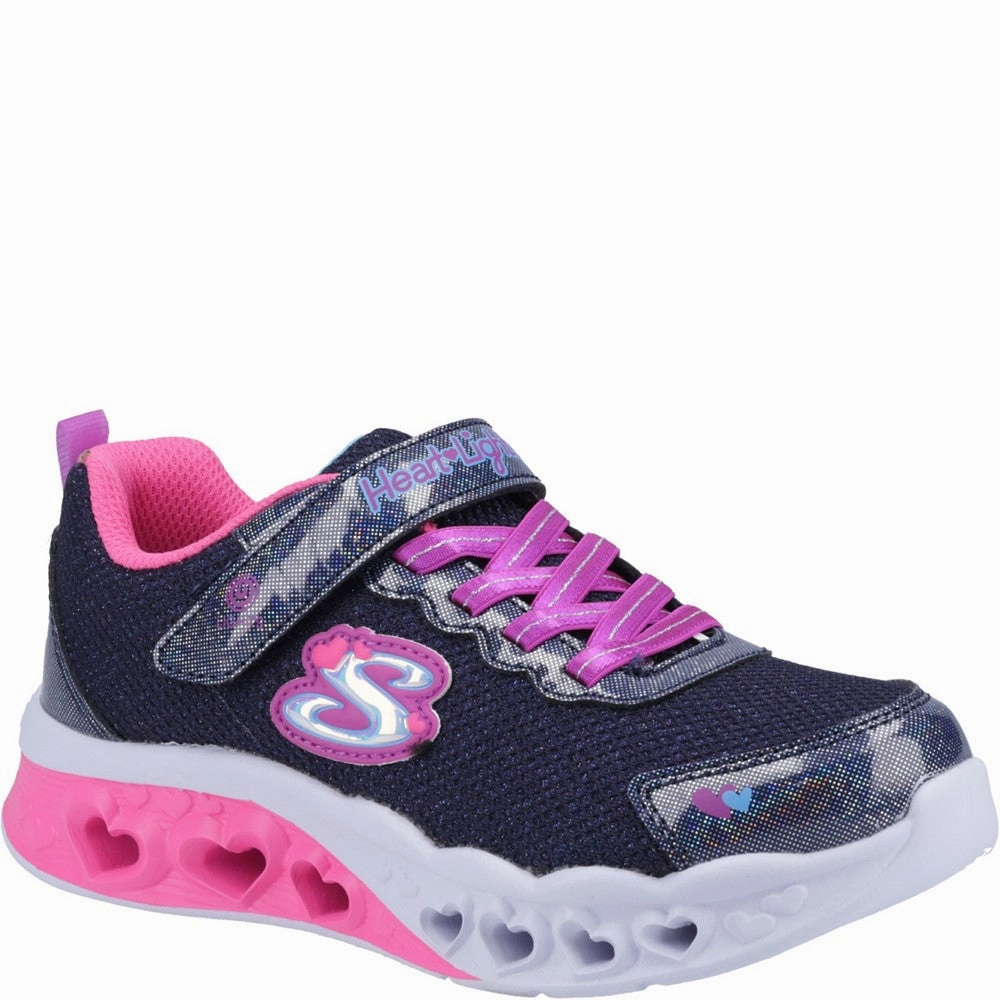 Skechers Flutter Heart Lights Bring Sparkle Trainers Girls Sneakers Girls Running Shoes