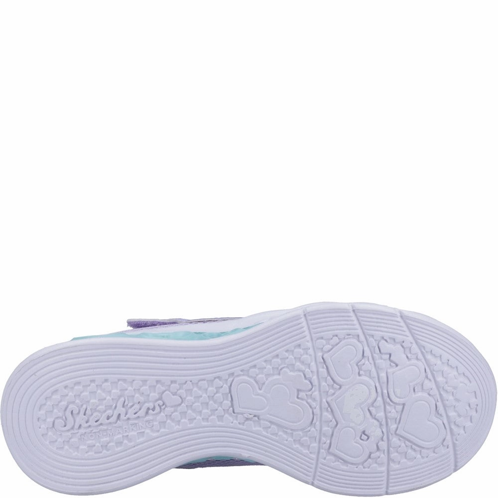 Skechers Flutter Heart Lights Bring Sparkle Trainers Girls Sneakers Girls Running Shoes