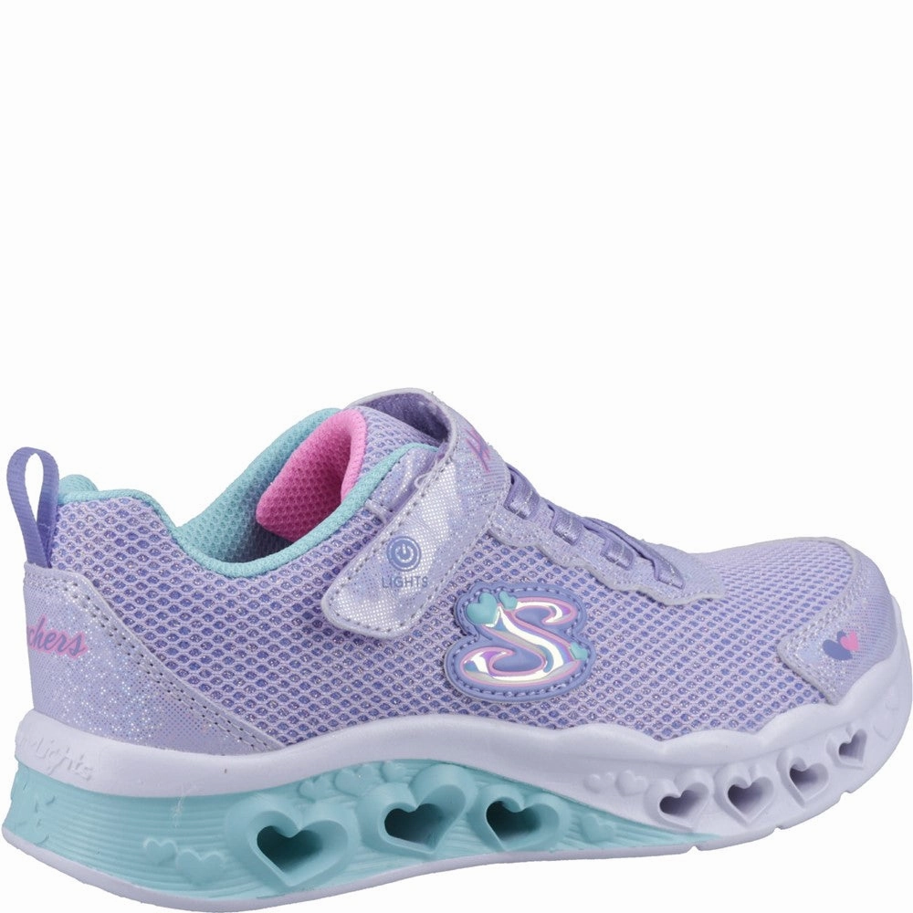 Skechers Flutter Heart Lights Bring Sparkle Trainers Girls Sneakers Girls Running Shoes
