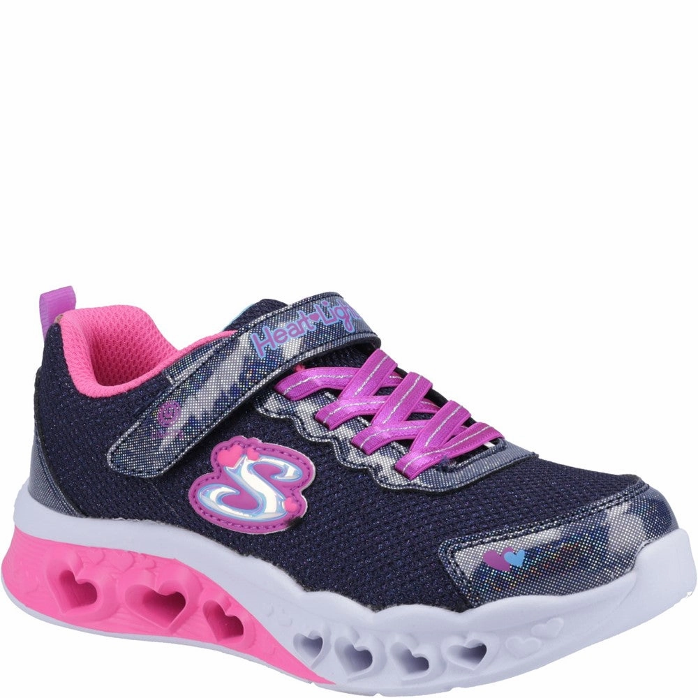 Skechers Flutter Heart Lights Bring Sparkle Trainers Girls Sneakers Girls Running Shoes