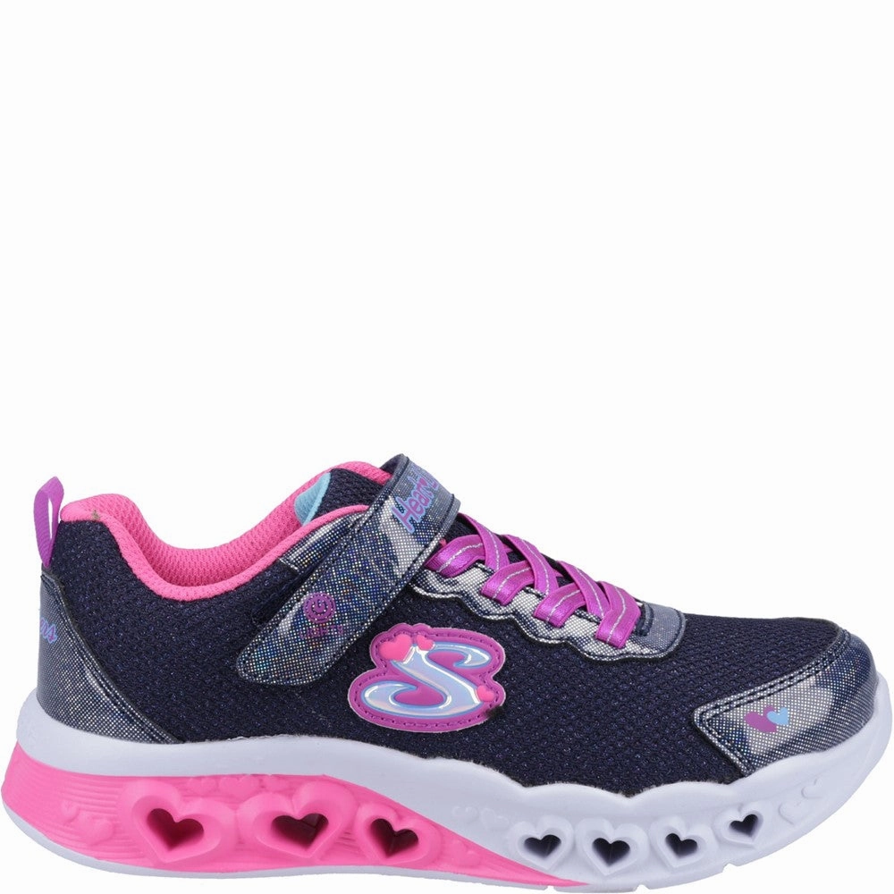 Skechers Flutter Heart Lights Bring Sparkle Trainers Girls Sneakers Girls Running Shoes