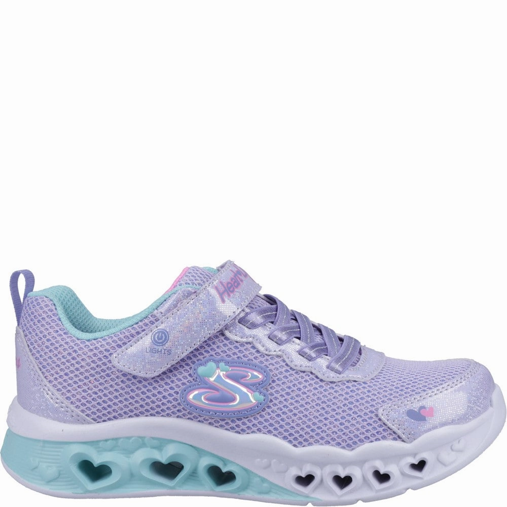 Skechers Flutter Heart Lights Bring Sparkle Trainers Girls Sneakers Girls Running Shoes