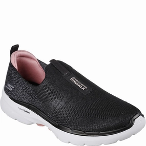 Skechers Go Walk 6 Glimmering Trainers Lightweight Running Shoes,Slip On Athletic Shoes,Breathable Workout Shoes