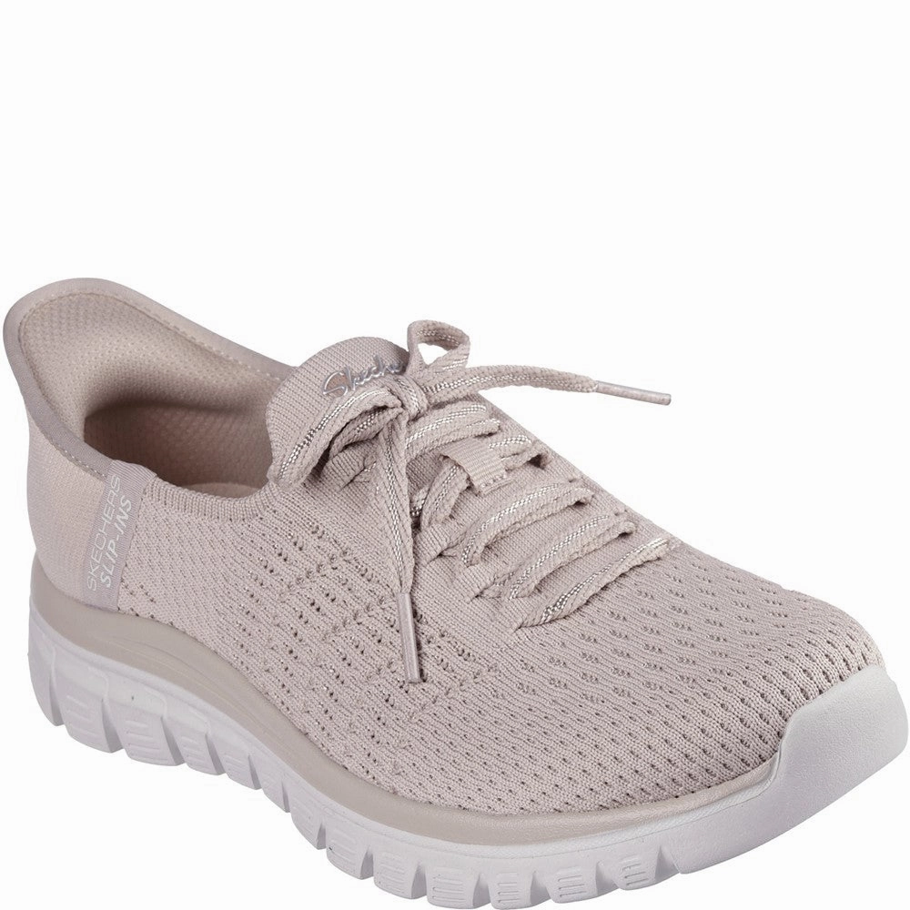 Skechers Graceful First Blush Trainer Lightweight Running Shoes,Slip On Athletic Shoes,Breathable Workout Shoes