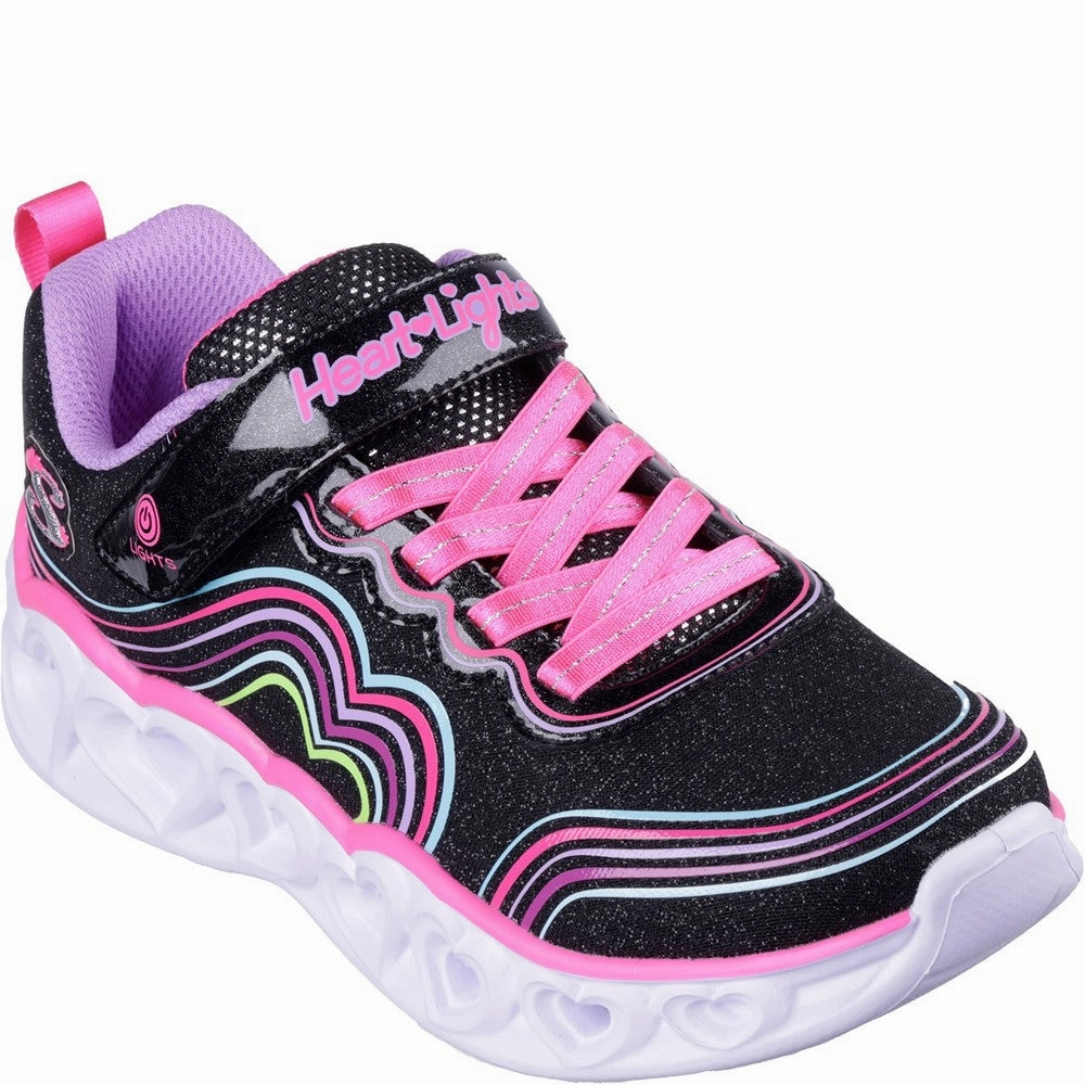 Skechers Heart Lights Retro Hearts Trainers Kids Tennis Shoes,Toddler Athletic Shoes,Youth Casual Shoes