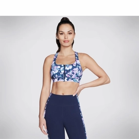 Skechers Misty Floral Zip Front Bra Lightweight Running Shoes,Slip On Athletic Shoes,Breathable Workout Shoes