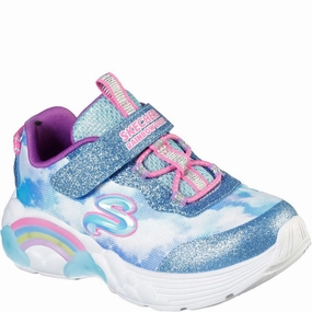 Skechers S Lights Rainbow Racers Trainer Kids Tennis Shoes,Toddler Athletic Shoes,Youth Casual Shoes