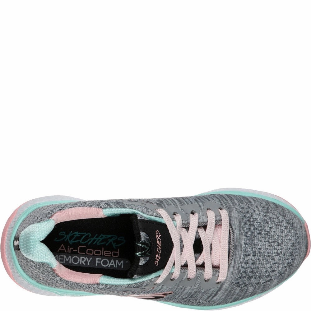 Skechers Solar Fuse Brisk Escape Lace Up Trainer Girls Sneakers Girls Running Shoes