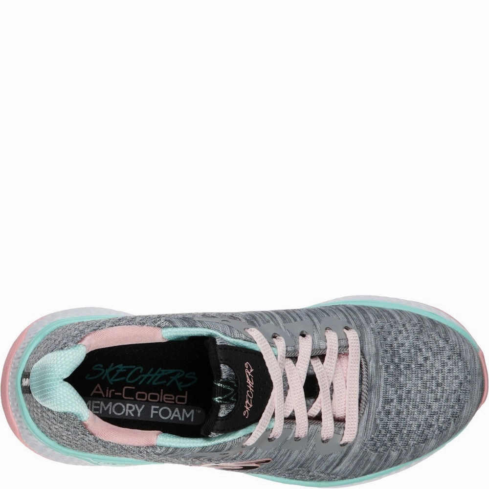 Skechers Solar Fuse Brisk Escape Lace Up Trainer Girls Sneakers Girls Running Shoes