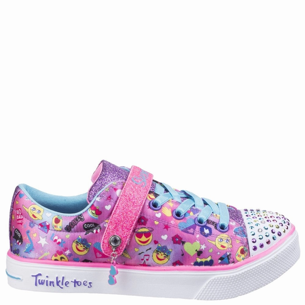 Skechers Twinkle Breeze 2.0 Character Cutie Touch Fastening Trainer Girls Sneakers Girls Running Shoes