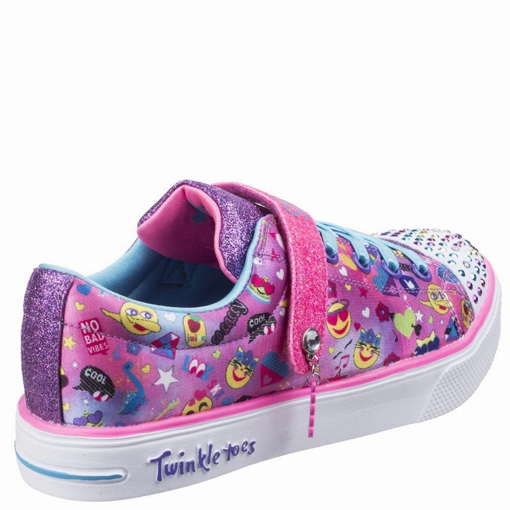 Skechers Twinkle Breeze 2.0 Character Cutie Touch Fastening Trainer Girls Sneakers Girls Running Shoes