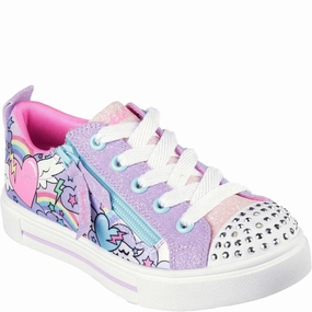 Skechers Twinkle Sparks - Flying Hearts Trainer Kids Tennis Shoes,Toddler Athletic Shoes,Youth Casual Shoes