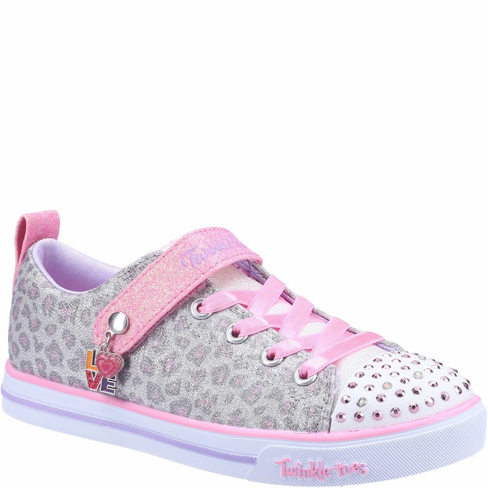Skechers Twinkle Toes: Sparkle Lite Leopard Shines Shoe Kids Tennis Shoes,Toddler Athletic Shoes,Youth Casual Shoes