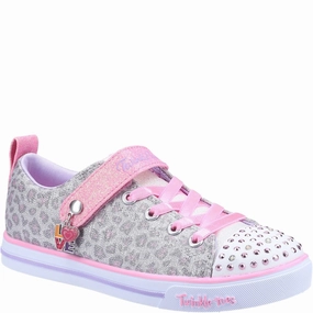 Skechers Twinkle Toes: Sparkle Lite Leopard Shines Shoe Kids Tennis Shoes,Toddler Athletic Shoes,Youth Casual Shoes